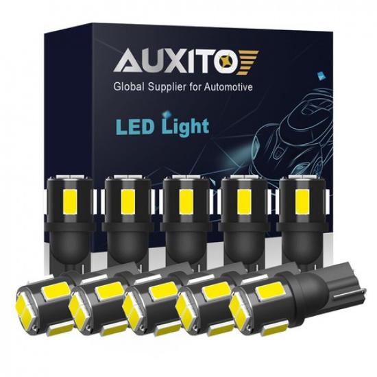 10x T10 LED Bulb Canbus Error Free Car Wedge Dome Map Light Super White 194 EXV