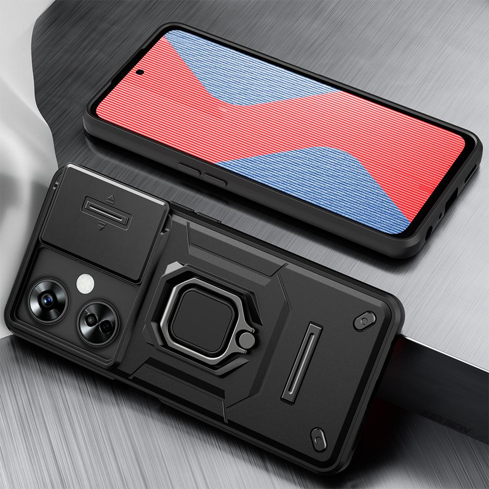 KEYSION Противоударный чехол для OnePlus Nord CE 3 Lite 5G, защитное кольцо для объектива камеры, чехол-подставка для телефона для Nord CE 3 5G