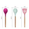 12 шт. Набор кухонных принадлежностей Силиконовый Цветная Деревянная Ручка Набор кухонных принадлежностей для готовки Цветной