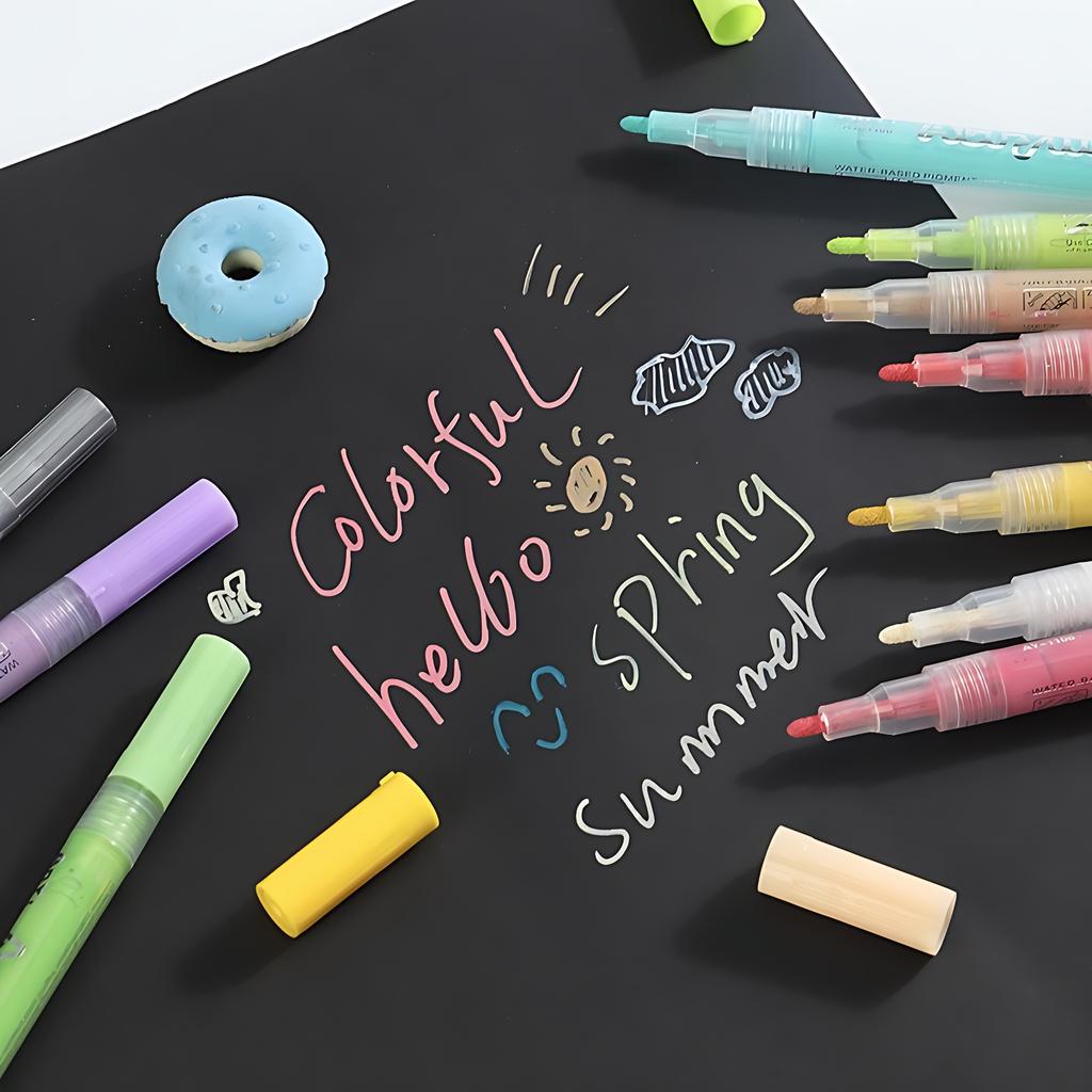 12pcs Acrylic Marker Paint Pens,Brighten Up Your Artwork, Suitable for Wood, Canvas, Stone, Rock Painting, Glass, Ceramic Surfac