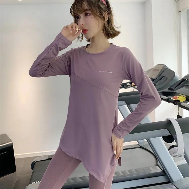 Женский костюм из двух частей для йоги и фитнеса — мода весна/осень для пилатеса, бега и спорта