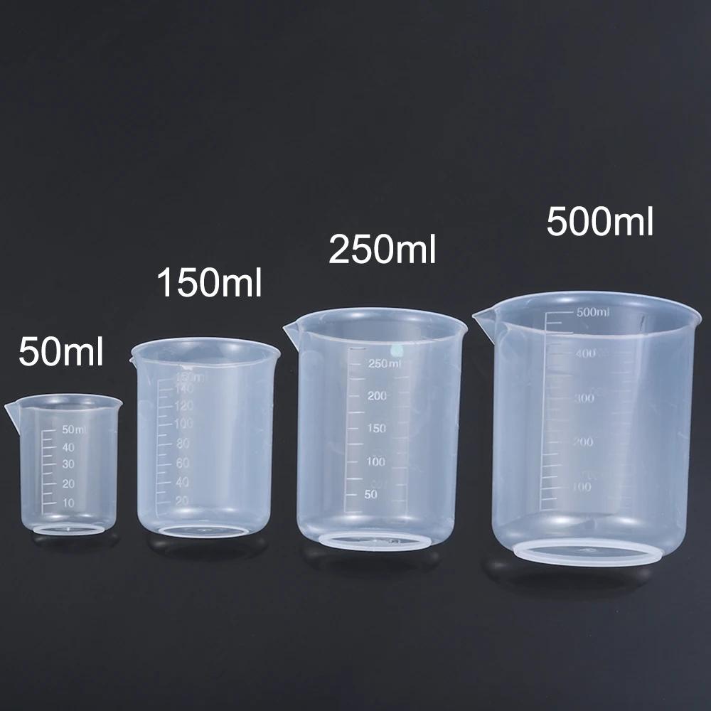 6Pcs/set Clear Plastic Graduated Measuring Cup Without Handle for Baking Beaker Liquid Measure Jug Cup Container