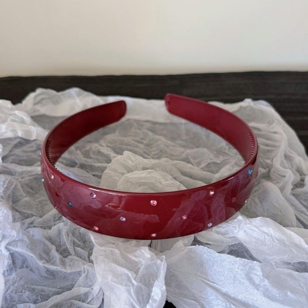 Leopard Print Acrylic Rhinestone Headbands Colorful Hair Accessories Luxury Wide Hair Hoops  Daily
