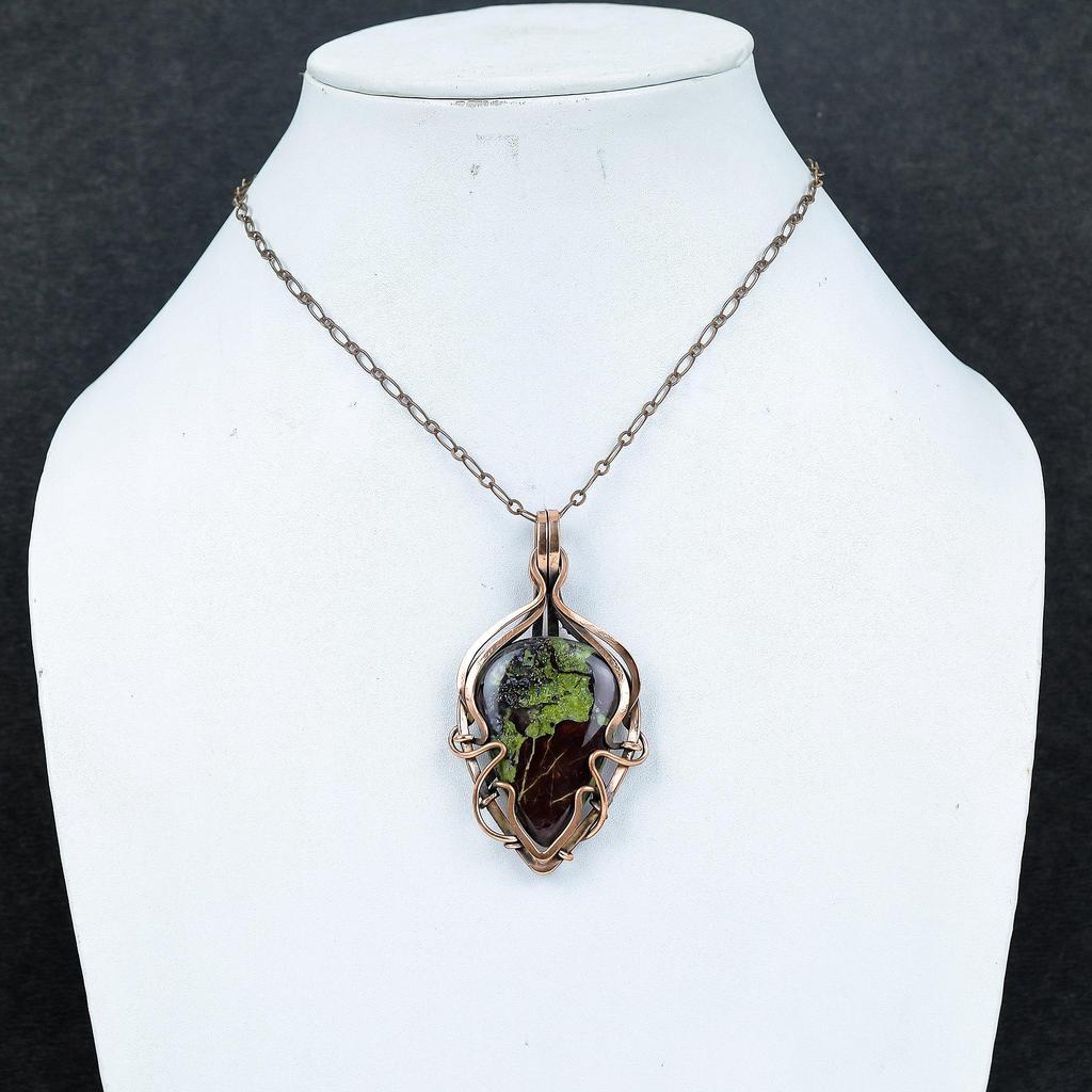 Dragon Blood Jasper 999 Copper Wire Wrapped Pendant, Handmade Gemstone Pendant Jewelry, Gifts For Wife Brand New Pendant