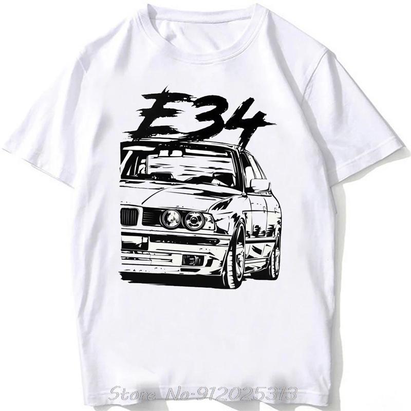 Oversized tshirt Retro Germany EUDM - E34 M5 Tshirts Old Legend E30 M3 Classic Car T-Shirt Boy Casual Tops White Graphic tshirt