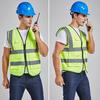 Рабочий жилет для мужчин и женщин, светоотражающий жилет с V-образным вырезом, без рукавов, на молнии, дышащий, ночной