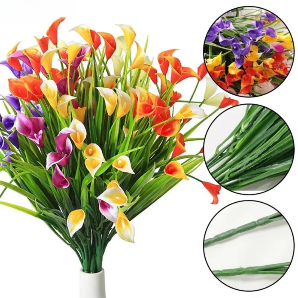 1/2/5Pcss Plastic Calla Lily Artificial Flowers 33cm Fake Plant New Fake Flowers Indoor Decor