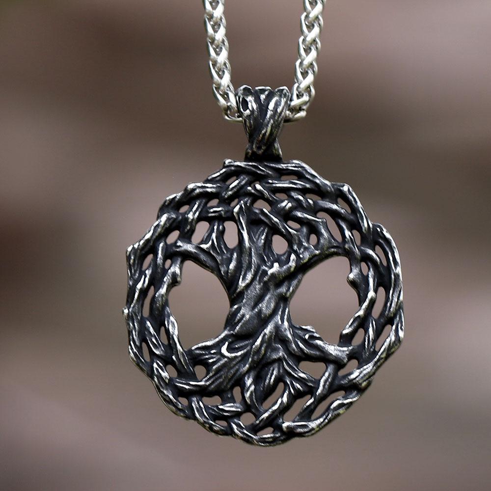 2024 Новое Винтажное Ожерелье с Подвеской Древо Жизни из Нержавеющей Стали для Девочки Мальчика Модные Викингские Украшения Подарок для Пары
