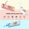 Двухслойный многофункциональный пенал для карандашей, студенческий пенал с вентилятором/настольной лампой/циркулем, большая вместимость, коробка для хранения канцелярских принадлежностей