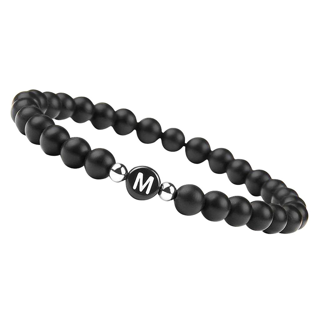 Любители писем из бисера Браслет из веревки из натурального матового агата Браслет с буквами