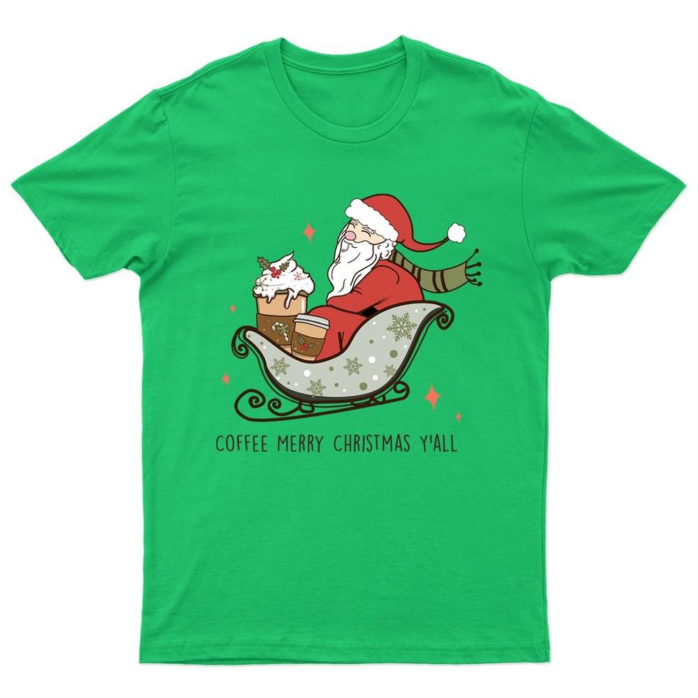 Coffee Merry Christmas Yall TShirt Unisex Gift Retro Seasonal Funny Xmas