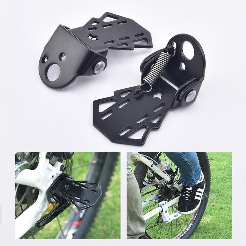 2Pcs Durable Mtb Rear Seat Footrest Mounted On Back Wheel Bike Pedals Folding Footboard Cycling Accessories Bicycle Foot Pedal