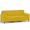 Vidaxl 3-Osobowa Sofa Z Poduszkami, Żółta, 180 Cm, Aksamit