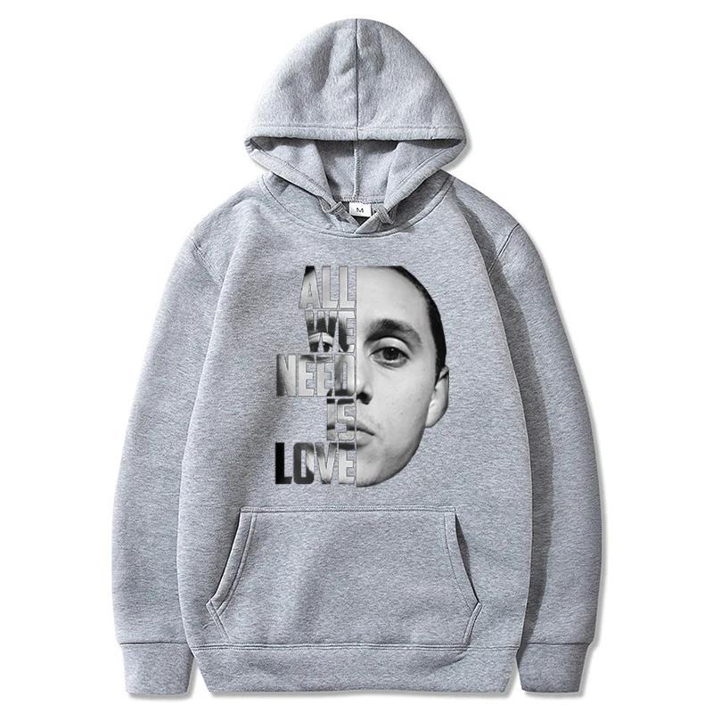 Canserbero Men's Fashion Rapper Print Hoodie & Women's Casual Harajuku Street Style Sporty Hooded Pullover