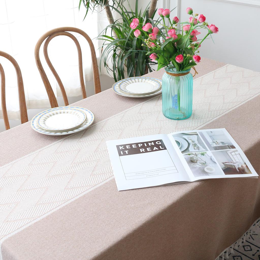 Tablecloth Striped Tassel Dining Table Cloth Square Table Fabric Hotel Household Coffee Table Cloth Mat