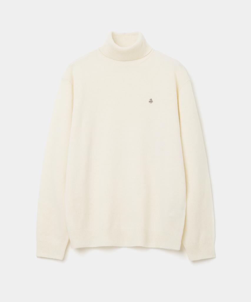 UNIFORM BRIDGE Merino Wool Turtle Neck Knit Ivory