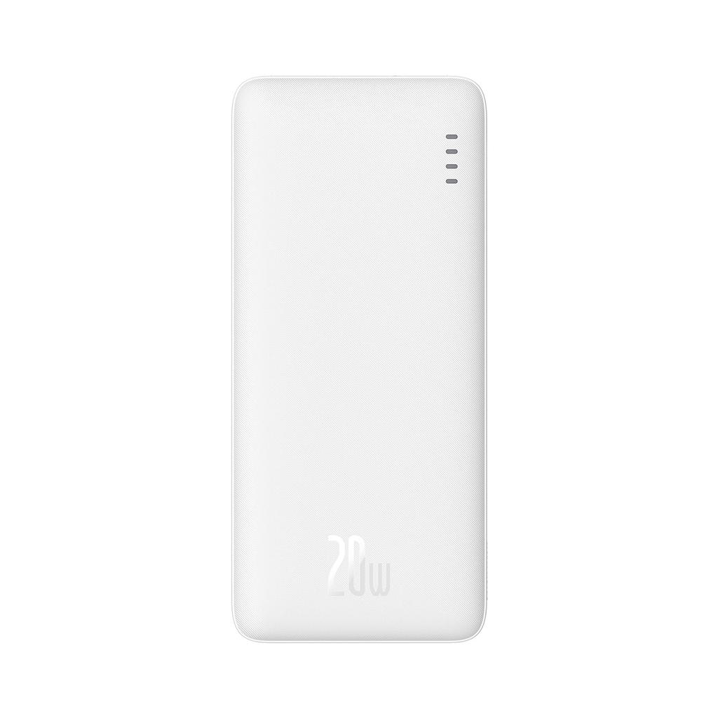 Powerbank Baseus Airpow 20W 10000Mah Z Kablem Baseus Simple Series Usb-A - Usb-C 30 Cm - Biały