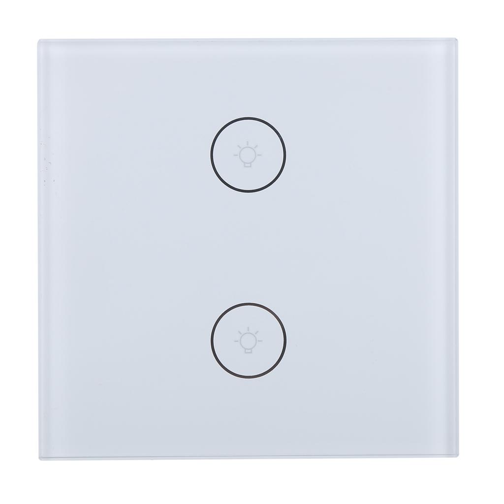 10A 2 Gang Smart Switch WiFi Touch Panel APP Voice Control with Timing Function for Tuya