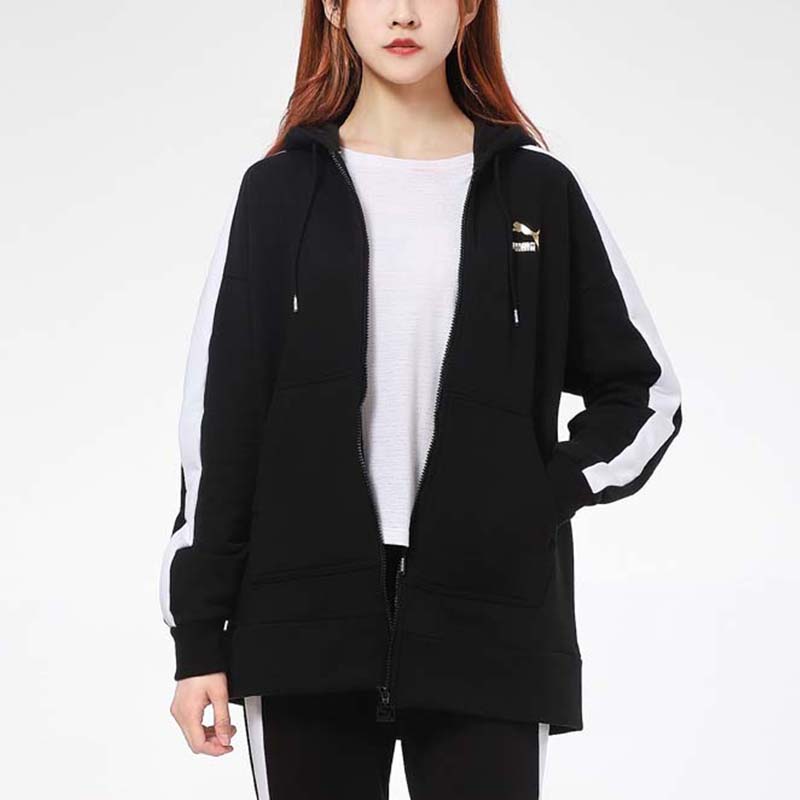 Puma Куртка с капюшоном и логотипом Colorblock, женская, черная 531278-01