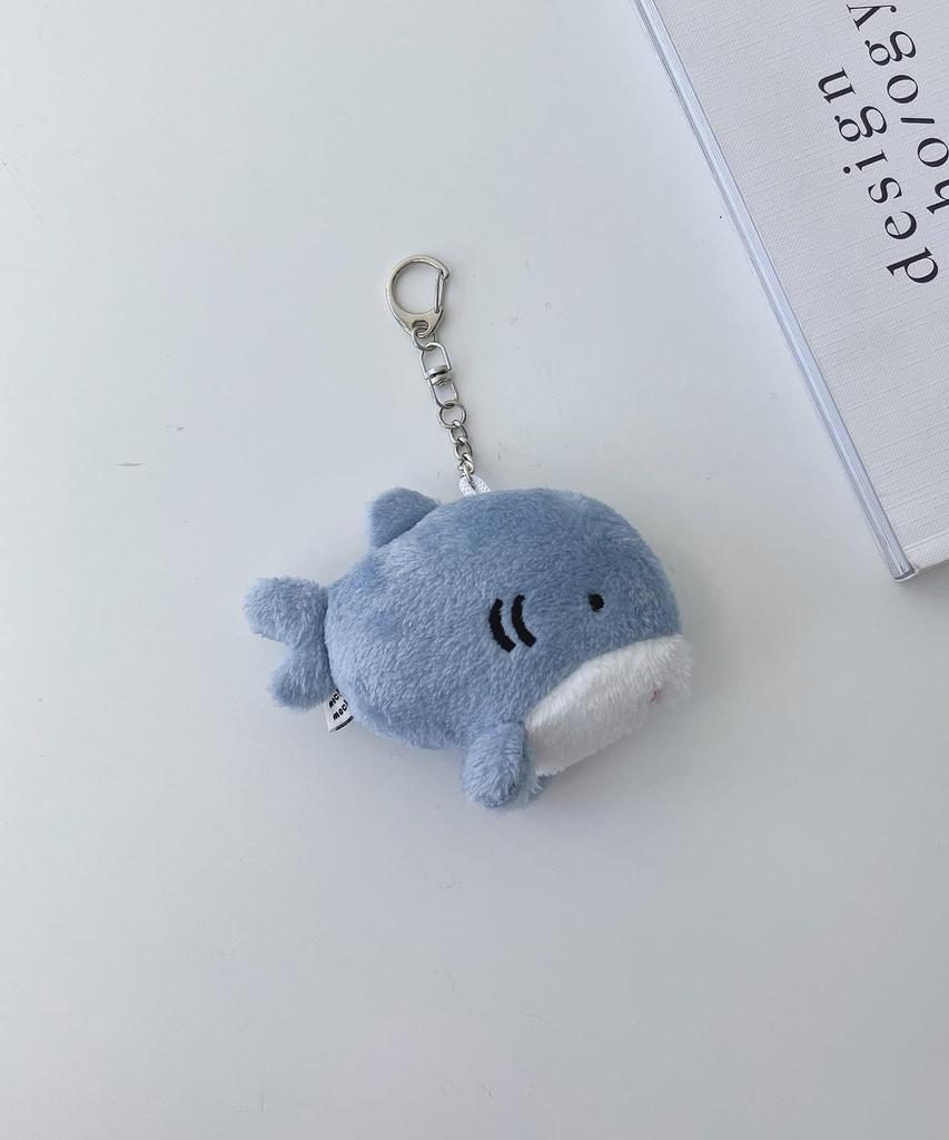 AS KNOW AS Plus (ASKNOW AS PLUS) ZY8556 Squishy Animal Keychain, Shark, Cute Animal, Gift, Fluffy Plush Toy, Blue