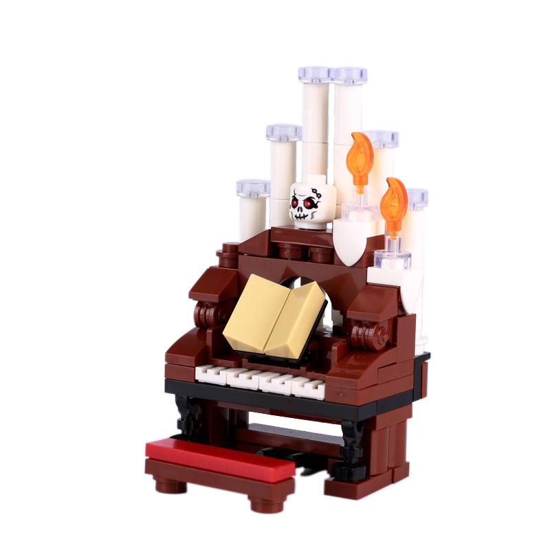 Хэллоуин Сцена Конструктор MOC Кладбище Надгробие Мышь Тыква Машина Вампирский Трон Камин Летучая мышь Свет Свеча Игрушка Подарок A040