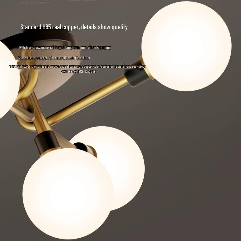 Современный медный потолочный светильник в европейском стиле для спальни или гостиной