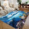 Large Dual Scene Ocean Area Rug Beach Sunset and Underwater World Living Room Bedroom Unique Decor Carpet Home Decoration Mat