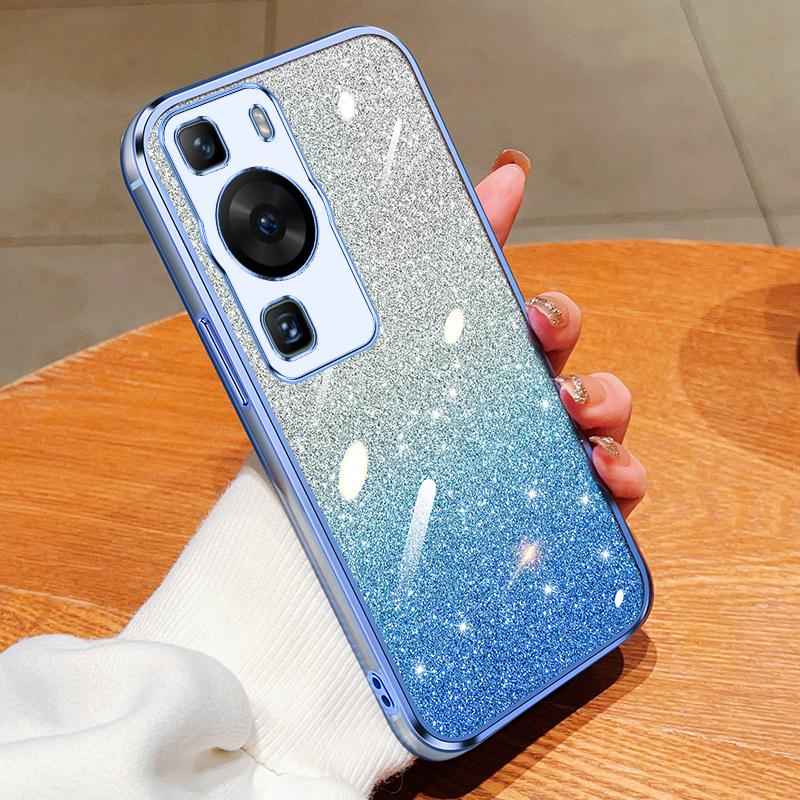 Модный блестящий чехол с градиентным покрытием для Huawei P60 P50 Pro P40 P30 Lite P Smart 2021 Y7A Y9A Y9S Y9 2019, силиконовая задняя крышка