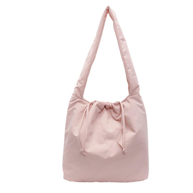 Large Capacity Tote Bag Women's Waterproof Nylon Bag Plus Cotton Soft Waxy Single Shoulder Bag Commuter Student Crossbody Bag