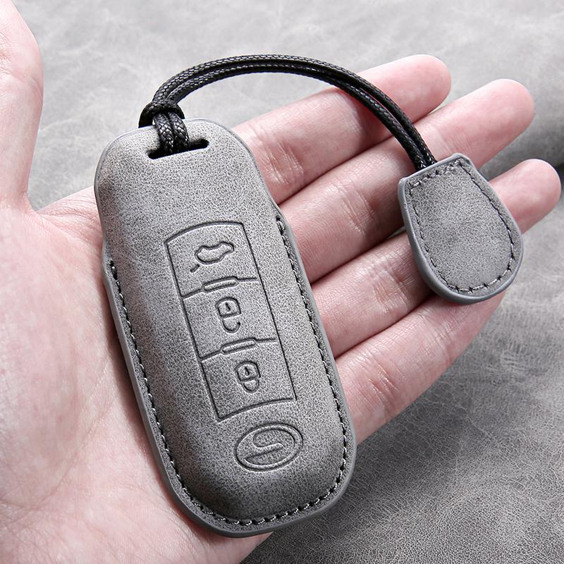 Leather Car Key Case for Gac New Energy Trumpchi Aion S V Y LX Leather Car Key Cover for Aion S V Y LX GM8 GA6 SGS7 GS5 J14 J16