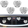 4PCS Heart-Shaped Car Vent Clips with Rhinestone,Bling Air Vent Clips Car Decorations,Premium Shiny Car Clips for Vents CCar Accessories Interior for