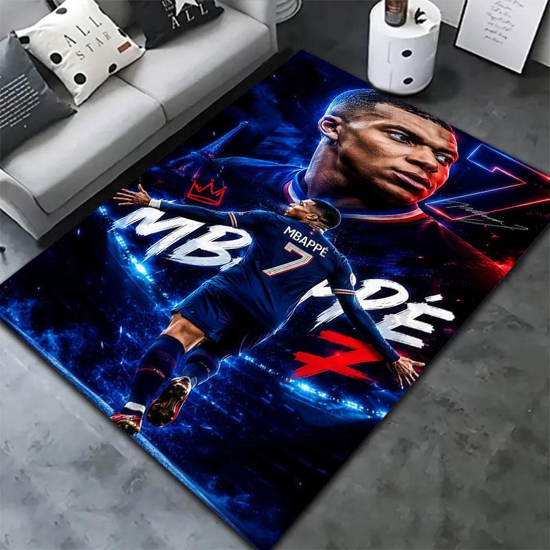 Ковер Kylian Mbappe для гостиной, спальни, дома, украшение для дивана, нескользящий коврик для игр детей