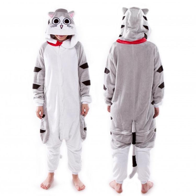 Kigurumi Animal Cosplay Hooded Jumpsuit Pajamas Men Women Long Sleeve Winter Warm Rompe Sleepwear Panda Lion,leopard,elephant,zebra,tiger Cosplay