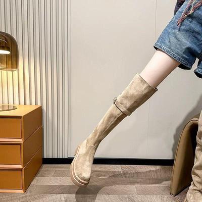 Женские ботфорты больших размеров для полных ног – Осенне-зимние сапоги-рыцари с высоким голенищем и толстой подошвой