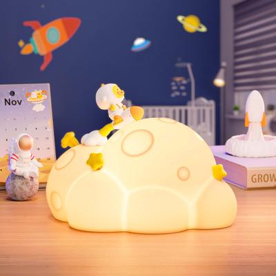 ICARER FAMILY Милый ночник из мягкого силикона с регулировкой яркости для ребенка, перезаряжаемая прикроватная лампа с милым декором в виде планет, идеальный подарок для космоса, дня рождения ребенка