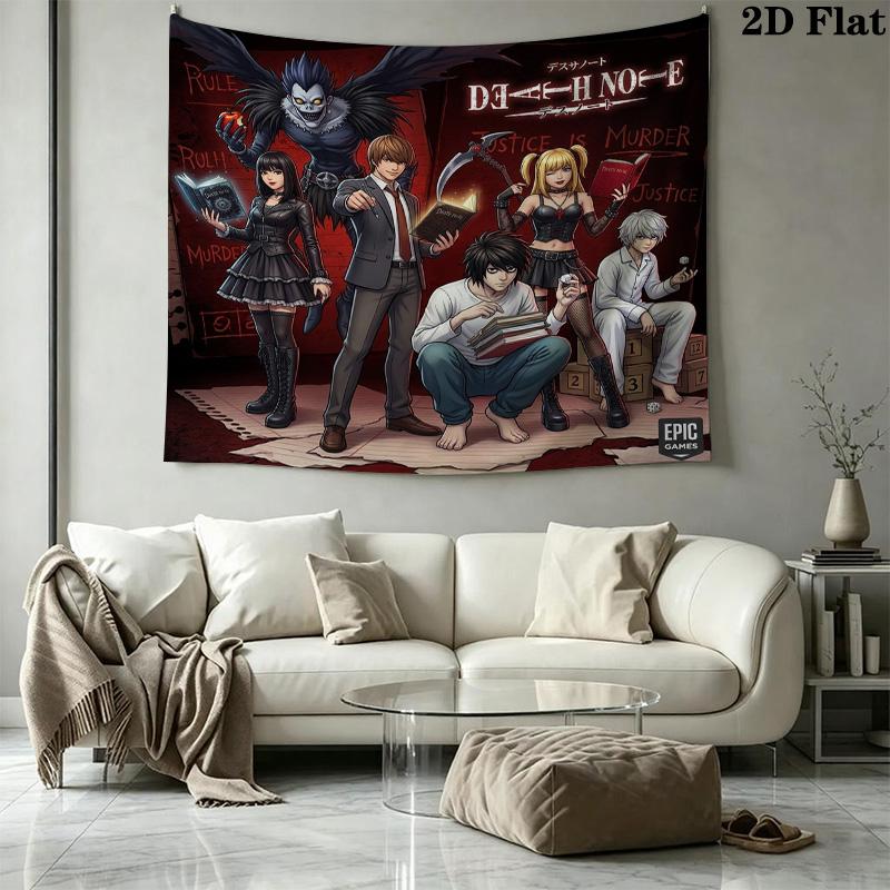 Death Note Wall Tapestry Aesthetic Wall Hanging Printed Fabric Blanket Decorative Tapestries For Bedroom Living Room Home Decor