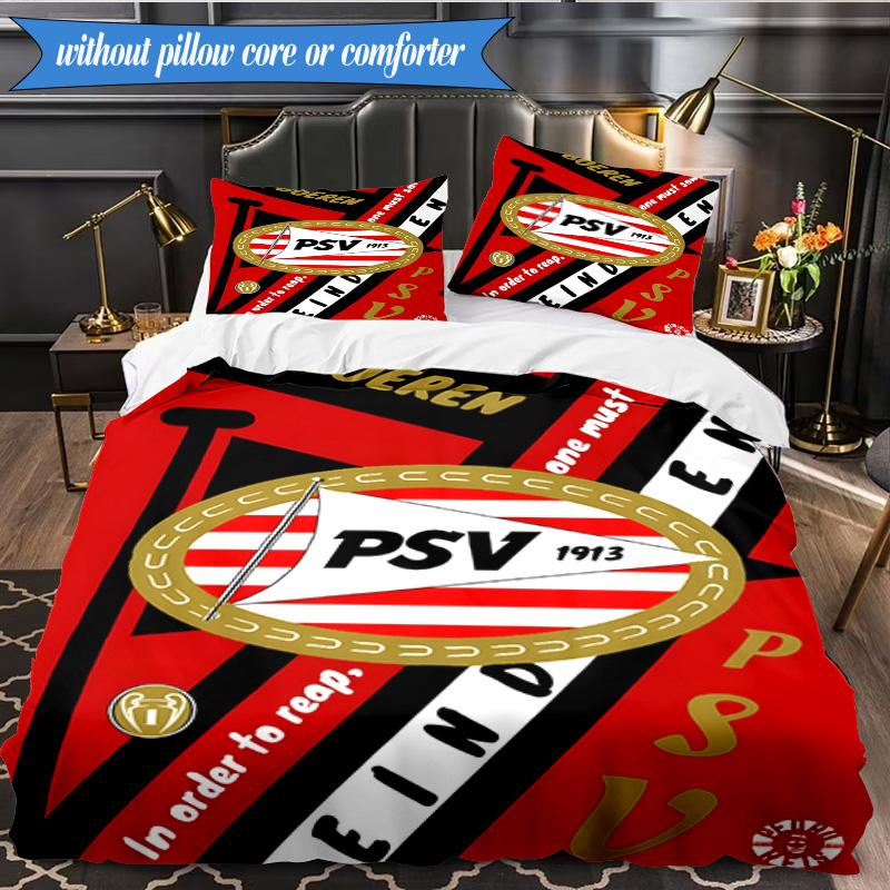 Psv Eindhoven Crest 3pcs Bedding,Including 1pc Duvet Cover And 2pcs Pillowcases Perfect for Christmas,Ideal for Bedroom, Dormitory