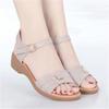 Летние женские сандалии Модные босоножки на танкетке с мягкой подошвой Удобные повседневные туфли для мам с открытым носком Женские сандалии на плоской подошве