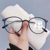 Near Far Multifocal Glasses for Men Women Vintage Fashion Round Frame Reading Glasses Blue Light Blocking Prescription Eyewear