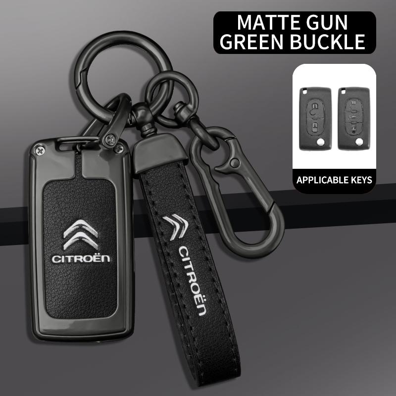 DBGO4 Zinc Alloy Leather Car Flip Remote Key Case Cover Protector Shell Fob Auto Accessories For Citroen C1 C2 C3 C4 C5 XSARA PICA