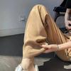 Женские хаки сатиновые брюки с высокой талией, широкие, летние, тонкие, прямые, из ледяного шелка, повседневный универсальный стиль.