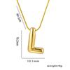 Stainless Steel Gold Color Chunky Alphabet Balloon Bubble Initial Letter Pendant Necklace for Women Charm Necklace Jewelry Gift