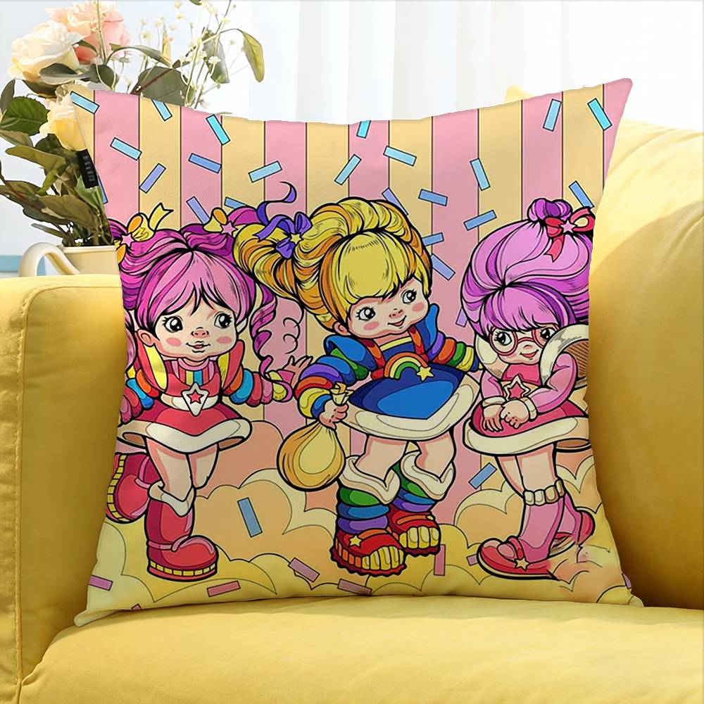 Cute Rainbows Brites Various Sizes Square Pillow Case For Car Home Bedchamber Decor