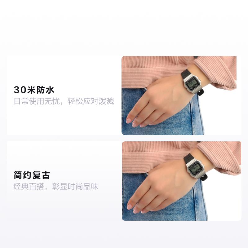 Casio Серия VINTAGE - Квадратные Модные Спортивные Простые Ретро Кварцевый Механизм Ремешок из Смолы Японские и Корейские Часы Мужские Часы Черный Циферблат F-91WM-7ADF