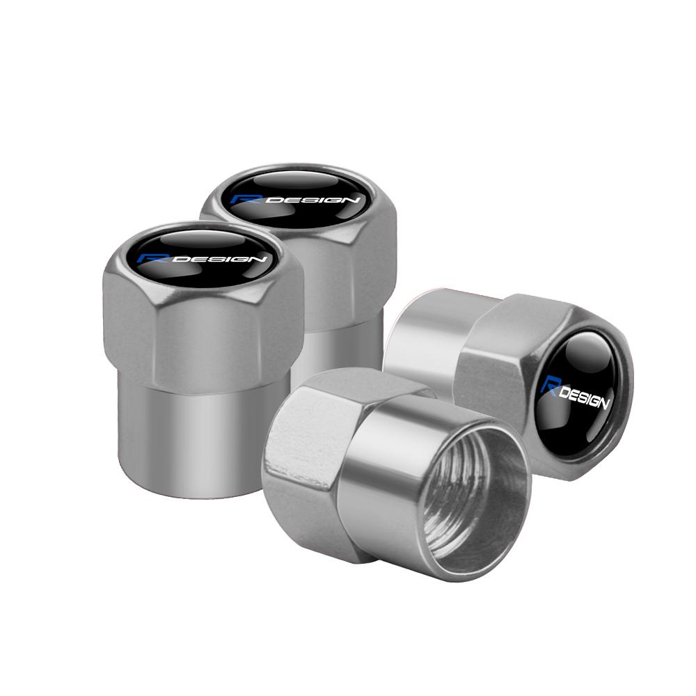 4Pcs Aluminum Alloy Car Wheel Tire Valve Caps Stem Cover For Volvo Rdesign XC60 XC90 XC40 V50 V60 V40 EX30 S60 C30 V70 S90 AWD