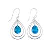 Swiss Blue Topaz Gemstone 925 Sterling Silver Handcrafted Jewelry Earrings 2.00" EE-34-1