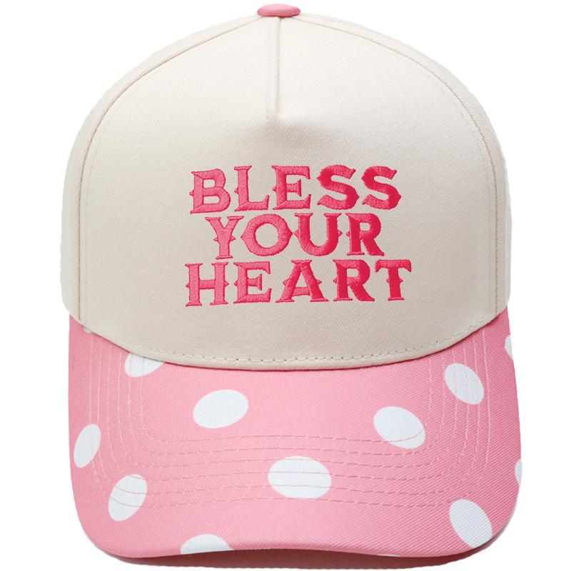 BLESS YOUR HEART Truck driver hat embroidered retro color matching baseball cap European and American men's and women's leisure