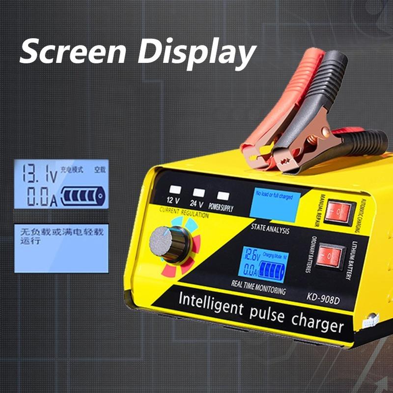 Автомобильное зарядное устройство для быстрой зарядки 260 Вт, пятиэтапный ремонт, большая мощность, 12–24 В, 20 А, зарядные устройства для грузовых аккумуляторов с импульсным ремонтом