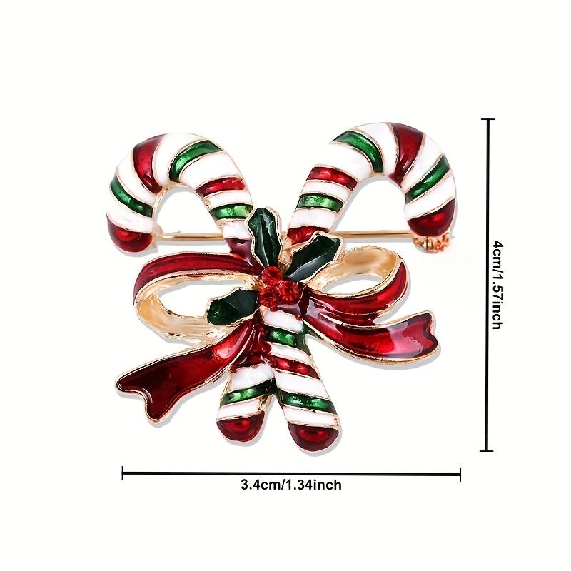 Blue Luxury European and American Fashion Painting Oil Colored Crutch Bow Christmas Brooch Chest Buckle Pin, Men's and Women's New Niche