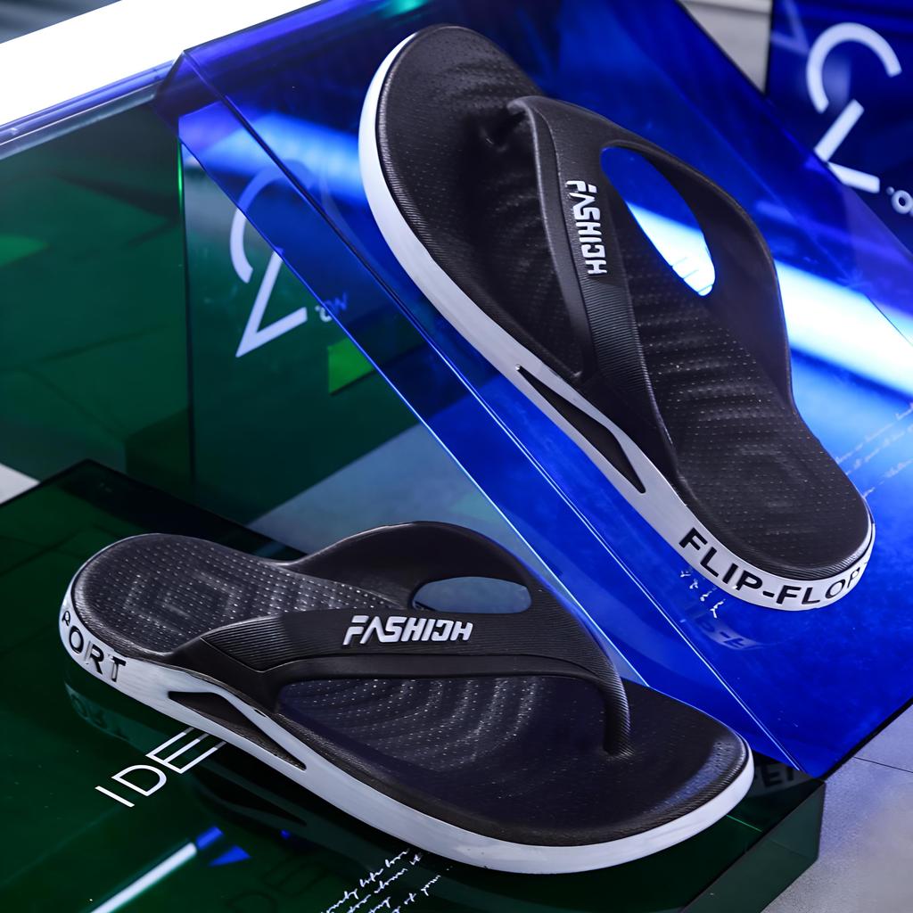 Мужские прочные нескользящие дезодорирующие шлепанцы: Стильная пляжная обувь для летних прогулок или домашнего использования